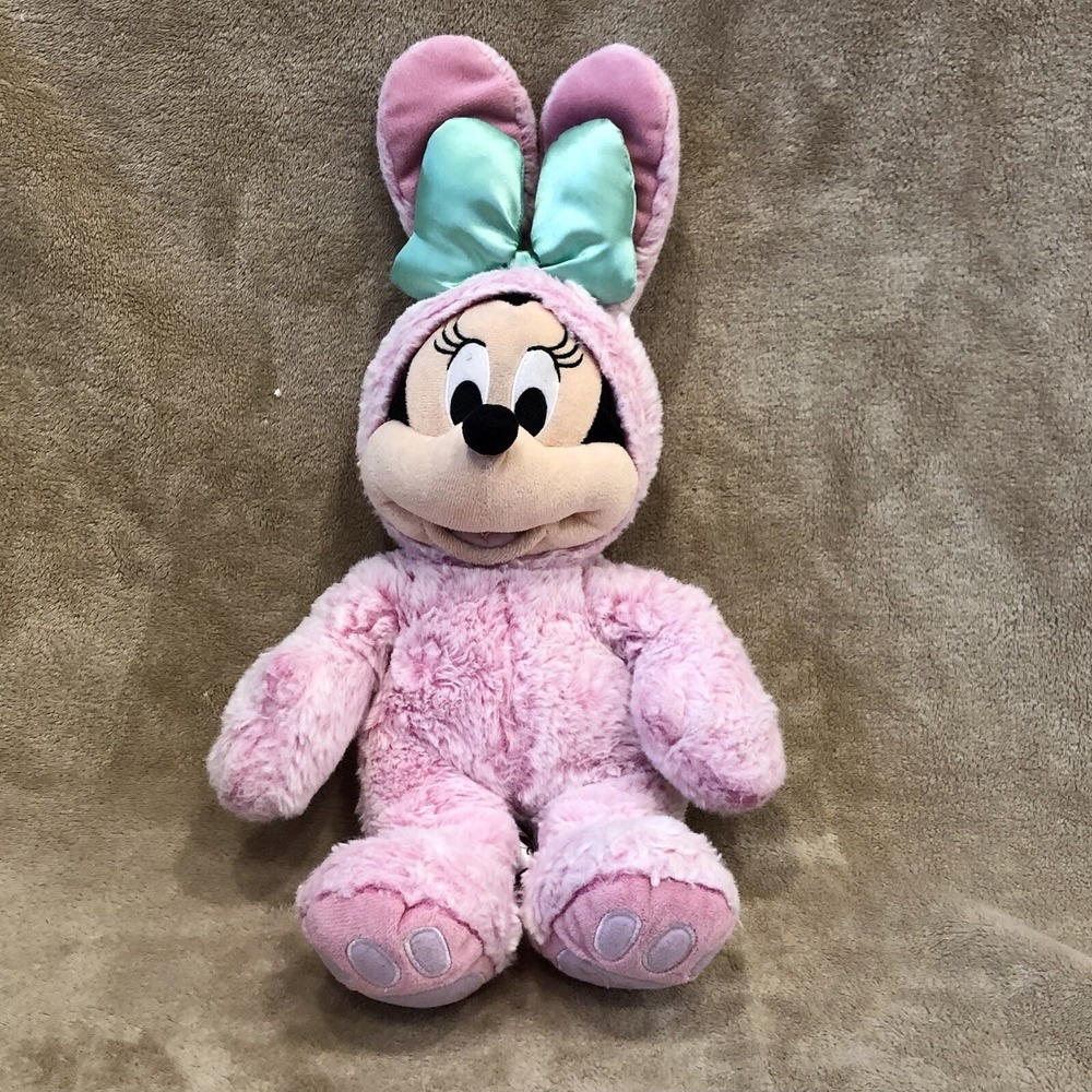 Disney Store 2021 Minnie Mouse in Pink Easter Bunny Outfit 16"  Plush